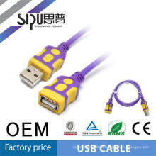 SIPU high quality 2.0 round micro usb male to female cable to usb